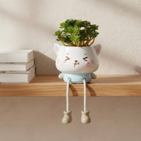 Creative Hanging Leg Planter Whimsical Cute Hanging Planter Desktop Display Cartoon Face Flower Pot for Desk, Living Room, Indoor