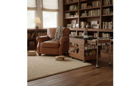 Movable Extendable Coffee Table Vintage Design Mobile Tea Trolley Multi-Functional Expandable Bar Trolley Space Saving for Living Room, Small Areas