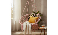 Swing Chair with Hardware Kit Cotton Hanging Chair with Hardware Macrame Swing Comfortable Furniture Easy to Assemble