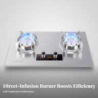 High Power 3 Burner Gas Cooktop Multi-Level Fire Control Flip-up Burner Cooktop Instant Ignition Built-in Gas Hob out Protection for Home Cooks, Homeowners, Apartment Dwellers