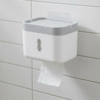 Nordic Design Toilet Paper Holder with Shelf Long-Lasting No Drill Toilet Paper Holder Dustproof Wall Mounted Tissue Box Load Bearing for Kitchen