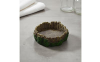 Decorative Turtle Feeding Plate Easy to Clean Tree Stump Water Bowl Long-Lasting Amphibian Food and Water Bowl for Vivarium