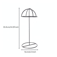 Stainless Steel Hat Display Stand Brushed Metal Hat Stand with Dome Support Minimalist Height Adjustable for Boutiques, Collectors, Dressing Room, Closet