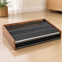 Dog Potty Tray with Grate Dog Toilet Tray Low-Recessed Pan for Dogs, Young Dogs, Apartment
