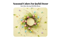 Easter Egg Candle Loop Colorful Eggs Easter Egg Candle Wreath Realistic Flowers Floral Napkin Loop for Party Planners, Wedding