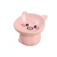 Ergonomic Design Ceramic Cat Bowl Whisker Friendly Cartoon Pet Dish Easy to Clean Raised Cat Bowl Long-Lasting for Cats, Kittens, Small Dogs