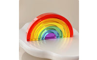 High Clarity Acrylic Stacking Blocks Child-Led Rainbow Stacking Toy Gift Idea for Preschool, Playroom, Classroom