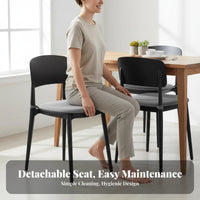 Stackable Design formed Plastic Chair Modern Minimalist & Design formed Plastic Side Chair Thickened Construction stackable Seat Curved Backrest for Office Managers, Business Owners, Dining Room, Kitchen, Restaurant, Waiting Area