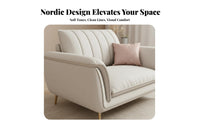 L-Shaped Chaise Sectional Modern Minimalist Design L-Shaped Chaise Sofa Nordic aesthetic Living Room Seating for Homeowners, partners, Lounge Area, Bedroom