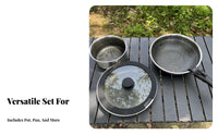 Fast & Even Heating Camping Cookware Set Storage Bag Included Outdoor Cookware with Detachable Handle Multi-Functional for Campers, Hiking