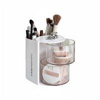 Rotating Cosmetic rotating organizer particle-proofresistant with Lid Makeup Organizer for Women, Teens