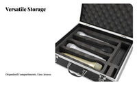 Handheld Audio Device Hard Case Aluminum Audio Device Carrying Case Portable Aluminum Equipment Box for Artists, DJs, Travel, Mobile Use, Storage