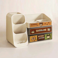 Cat Makeup Organizer Space Saving Makeup Organizer with Drawers Compact Cosmetic Storage Box with Drawers for Teens