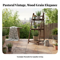 Multi-Tier Storage Multi-Tier Louvered Doors Etagere with Cabinet Rustic Design Unobstructedstanding for Book Lovers, Entryway