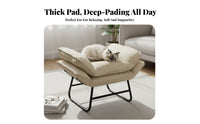 Thickly Padded FluffyShaped Pouf Nordic artistic Round Pouf Soft Texture Footstool Minimalist design for Adults, Families, Students, Living Room, Balcony, Bedroom, Nursery