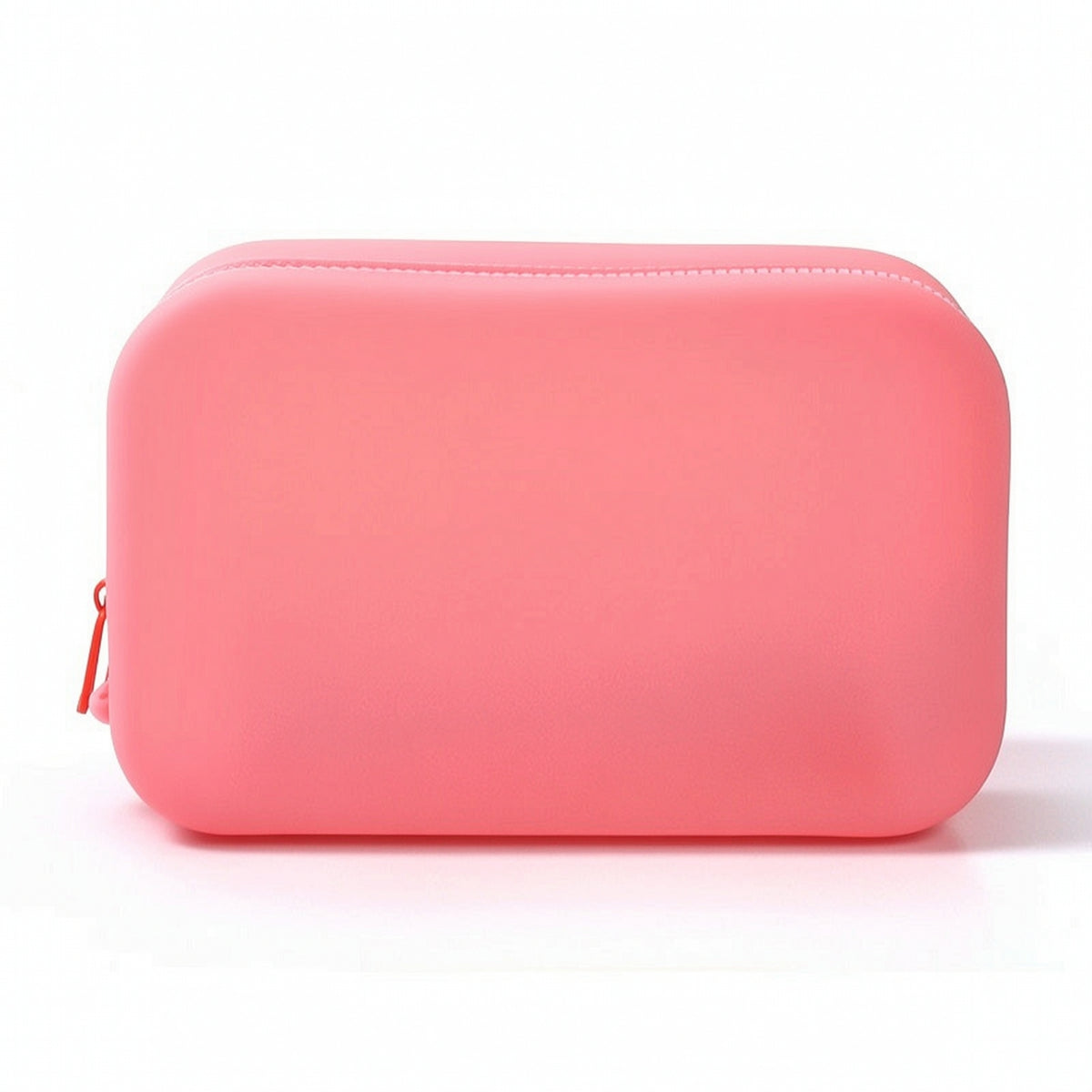 Semi-Transparent Silicone Cosmetic Bag Water-Resistant Silicone Makeup Pouch Lightweight Cosmetic Bag with Zipper Compact for Purse Organization