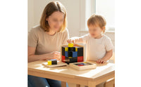 Early Learning Educational Binomial Cube Wooden Material Educational Trinomial Cube Algebraic Block Set for Preschoolers, Kindergarteners, Toddlers, Daycare, Classroom, Homeschool