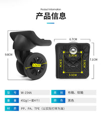 Luggage Wheel Replacement Universal Wheel for Suitcase, Trolley Case, Travel Bag, Repair Part
