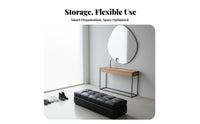 Minimalist Design Long Storage Bench Multi-Purpose Upholstered Seating Soft Upholstery Indoor Furnishing Sturdy Construction for Interior Designers, Homeowners, Adults, Walk-in Closet, Entryway, Bedroom, Living Room