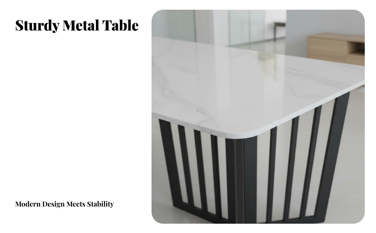 Long Rectangular Conference Table Marble Pattern Top Long Rectangular Table Nordic design Office Furniture for groups, Meeting Room, Coworking Space