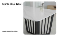 Long Rectangular Conference Table Marble Pattern Top Long Rectangular Table Nordic design Office Furniture for groups, Meeting Room, Coworking Space