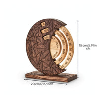 Wooden Perpetual Calendar Decorative Perpetual Desk Calendar Rustic for Office
