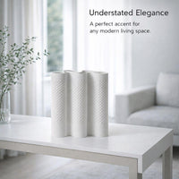Modern Decorative Vase for Home, Living Room Ceramic Vase, 3D Printed White Porcelain, Minimalist Art Object, Business Gift