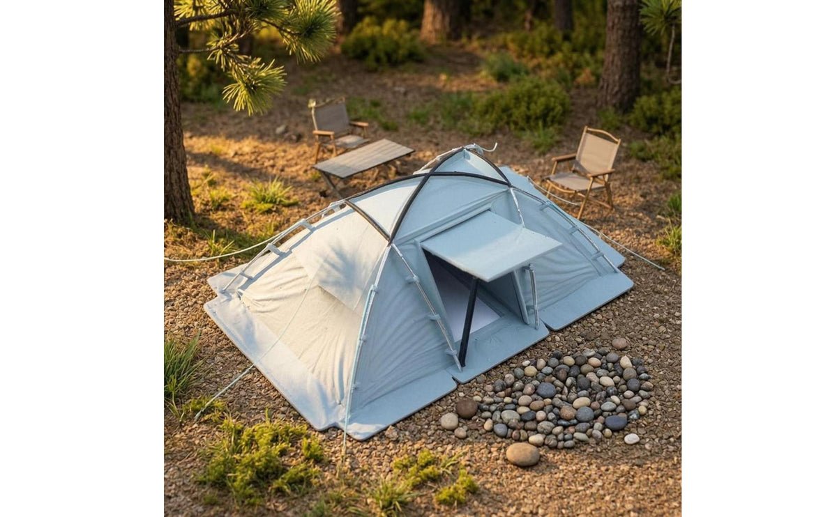 Dome-Shaped Miniature Camping Tent Handmade Resin Tent Model Accessible Front Camping Scene Accessory Framed Structure