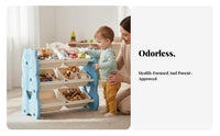 Toy and Book Shelving Unit Stable frame Multi-Bin Storage Rack for Toddlers
