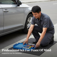 Portable Tubeless Tire Plug Kit Sturdy Car Puncture Repair Kit Easy to Use for Roadside, Travel
