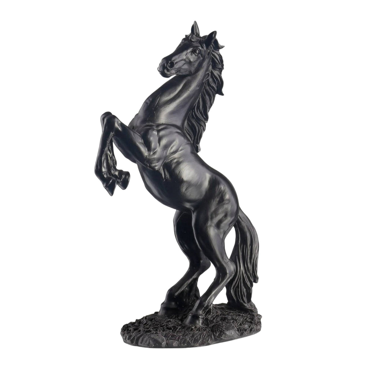 Horse Figurine with Textured Base Rearing Horse Figurine Abstract Decor for Art Collectors, Entryway