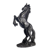 Horse Figurine with Textured Base Rearing Horse Figurine Abstract Decor for Art Collectors, Entryway
