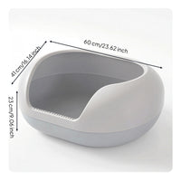 Low-Entry Cat Litter Box with Scoop Oversized Litter Box with Scoop Large Pet Supply Easy Access for Cats