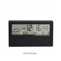 Multifunctional LCD Weather Station Clock Temperature and Humidity Display Multifunction Alarm Clock Minimalist Design Home Electronics for Bedside