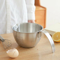 Mixing Bowl and Rice Washer with Handle, 304 Stainless Steel Mesh Rice Strainer with Measurements, Versatile Salad Bowl for Adult Meal Prep