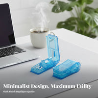2-in-1 Cutting Container Lightweight 2-in-1 Splitter Case Food-Grade Material Portable Medicine Cutter for Elderly, Pet Owners, Mobile