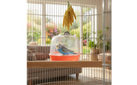 Easy to Clean Transparent Bird Bathing Enclosure Anti-Splash Bird Bath Basin with Cover