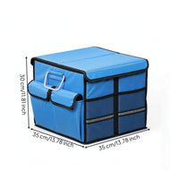 Compact Car Trunk Storage Box Easy to Clean Trunk Storage Organizer with Lid Spacious Foldable Cargo Box Universal for Road Trips