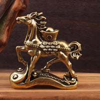 Intricate Details Chinese Astrological Horse Ornament Artisanally Made Feng Shui Wealth Horse Compact Design for Living Room, Office