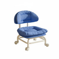 Quiet Scratch-Proof Wheels Upholstered Roller Seat with Backrest High-Density Foam Cushion Cushi Single D Caster Stool with Backrest 360° Swivel Mobile Seating Easy to Clean for Children, Hobbyists, Living Room, Bedroom, Home Office, Playroom