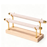 Band Holder Display Stand Velvet Band Holder with Wood Base Tabletop