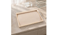 Wooden Wood Jewelry Tray Beige Cloth-linedLined Tray Shallow Home Storage Flat Profile