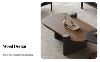 2 Pieces Space Saving Modern Wood Coffee Table Rounded Edges Nesting Coffee Table Set Versatile Application Easy Assembly for Design Enthusiasts, Apartment Dwellers, Office Managers, Home, Lounge, Reception Area
