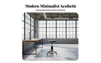 360-Degree Swivel Adjustable Industrial Stool Built-in Footrest Adjustable Industrialdesign Stool Stable Base Counter Chair Retro Design for Homeowners, Bar Owners, Adults, Cafe, Restaurant, Kitchen, Living Room