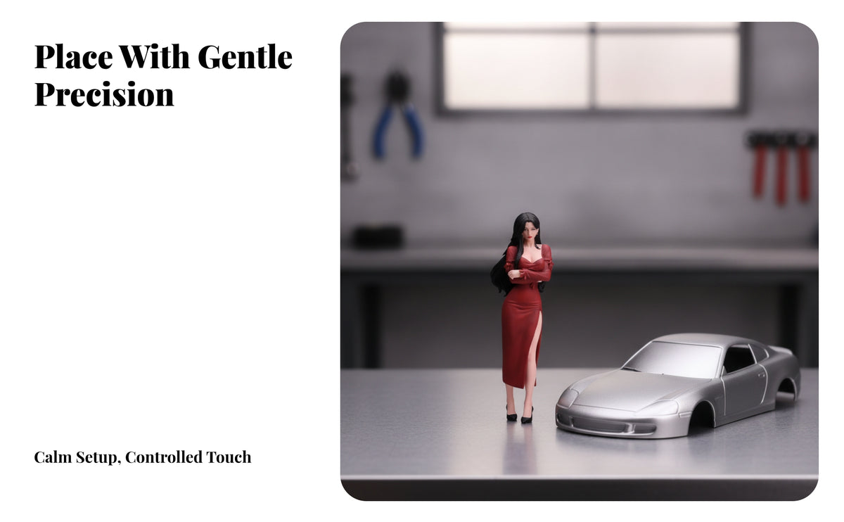 1/18 Scale Resin Miniature | Realistic Character Detailing, Compact Display-Ready Design, decorated female Figurine, for Diorama