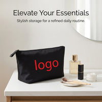 Letter Print Nylon Cosmetic Bag for Women, Mini Makeup Organiser with Zipper, Lightweight Travel Toiletry Pouch for Daily Use