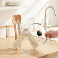 Kitchen Suction Cup Pot Lid Holder Wall Mounted Storage Rack for Cabinet Doors