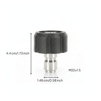 Double Sealing Rings 3/8 Quick-Connect Fitting Stainless Steel Quick-Connect Hose Adapter Black Knurled Grip 3/8 Inch Hose Adapter All-Metal Body