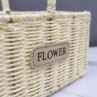 Handmade Basket Material Wicker Flower Basket Rustic Design Half Moon Tote Bag for Homeowners, Adults, Living Room, Bedroom, Shop Display