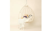 Hanging Basket Chair Woven Hanging Chair with Cushion Padded Furniture for Adults, Teens, Balcony, Bedroom, Living Room